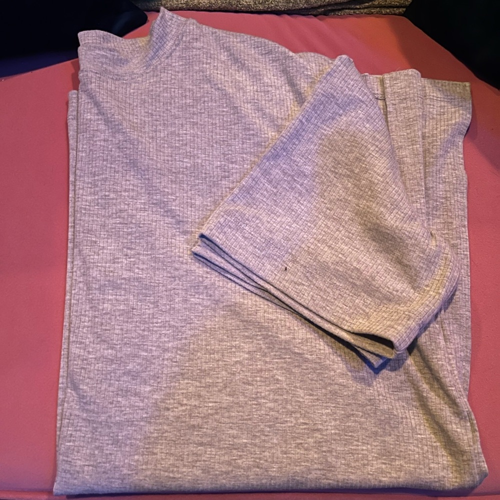 LALA ORIGINAL: Lex Ribbed Playsuit in Heather Grey SIZE SMALL